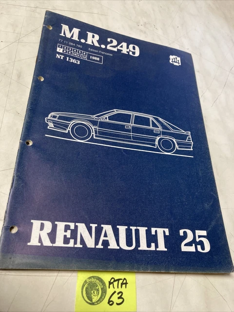 Notice D'utilisation Et D'entretien Renault 25 V6 Turbo 1992 - Document D'occasion