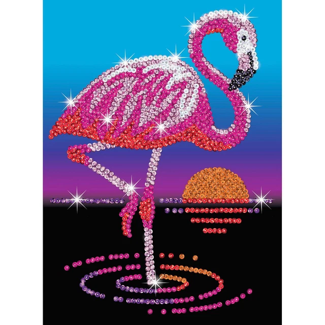 Flamingo Sequin Artículo Plug-Imagen 28x37x4 Infantil Plantilla Paillettenbild