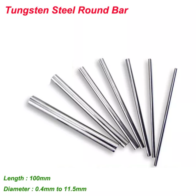 Solid Tungsten Steel Round Bar Diameter 0.4-11.5mm Carbide Rod 100mm Long HRA 93