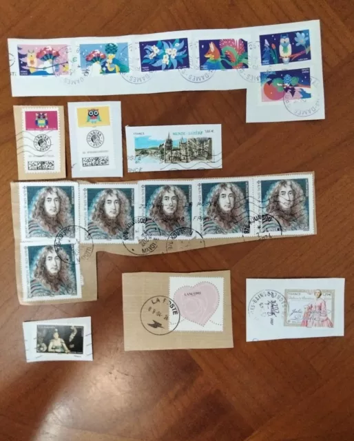 Lot de 18 timbres France 2024/2023. Oblitérés. Cachet à date.