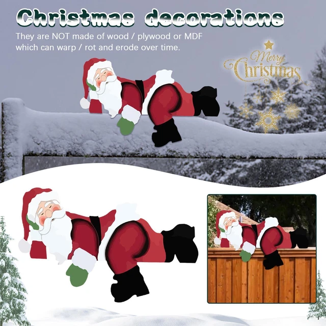 Weihnachtsgarten Zaun Peeker Weihnachtsmann/Elch/Schneemann Dekor für Hof Outdoor Zum Selbermachen