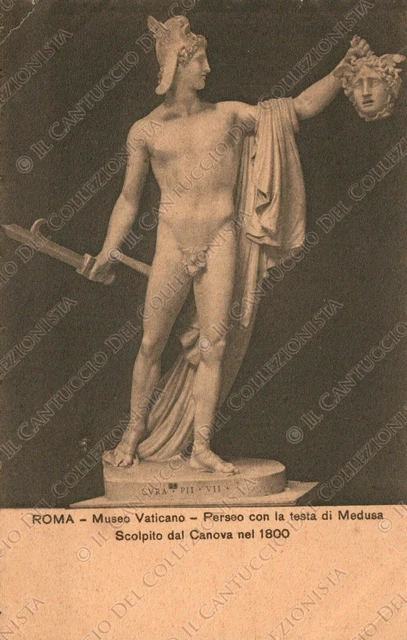 Perseo con la testa di Medusa Scultore CANOVA Roma Museo Vaticano Cartolina