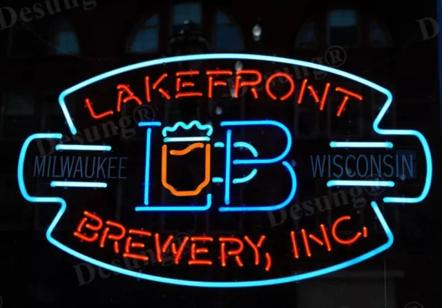 Lakefront Brewing Beer Wisconsin WI 24"x20" Neon Light Sign Lamp Bar Wall Decor