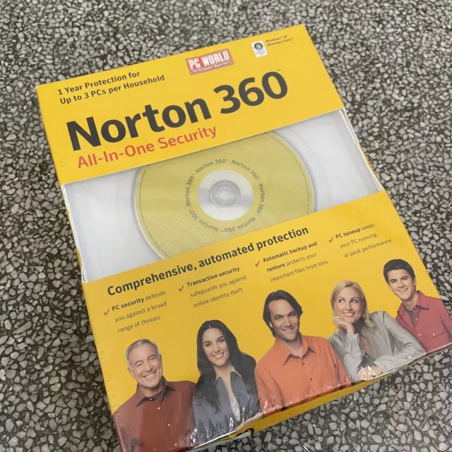 NEW SEALED Norton 360 All-In-One Security (Windows Vista and XP)