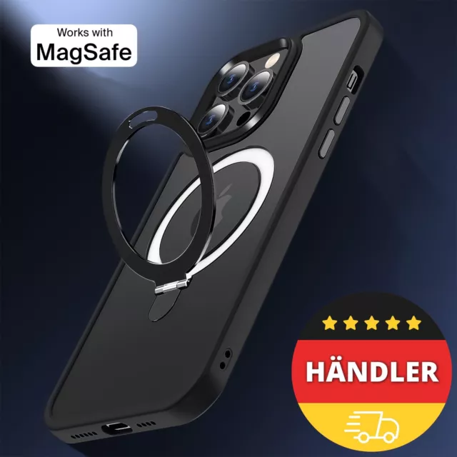 Hülle MagSafe Schwarz für iPhone 14 13 12 Pro Max Case Magnet Handy Cover Schutz