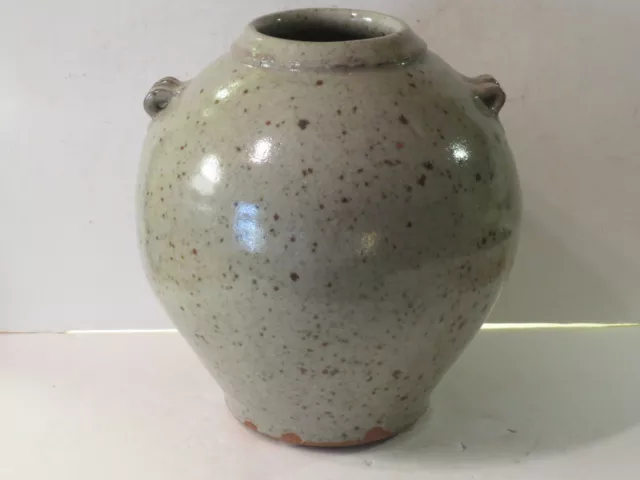 Warren Mackenzie Large Pottery Vase With Handles, Marked From Private Collection