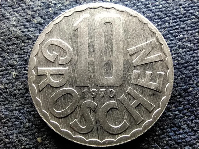 Austria 10 Groschen Coin 1970 PP