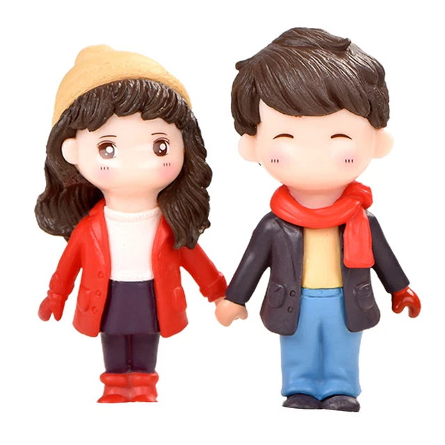 2pcs Couples Figurines Adorable Decorative Desktop Cute Couple Figurines Sturdy