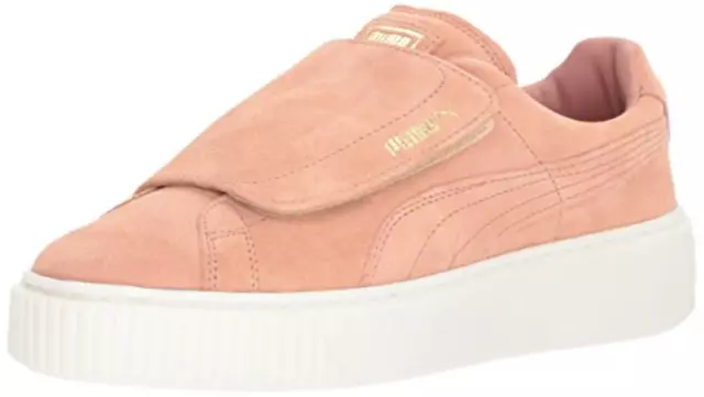 PUMA Women's Suede Platform Strap Wn Sneaker, Cameo Brown-Marshmallow, 7 M US