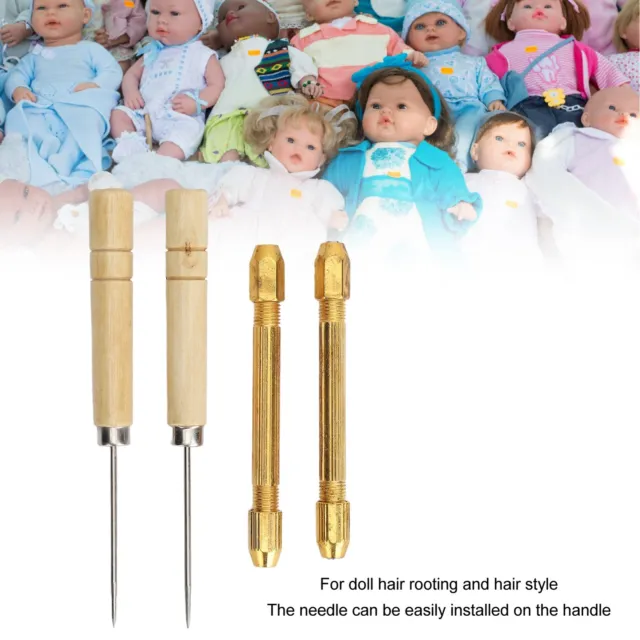 DOLL HAIR ROOTING Holders 10x Needles Awl Alloy Handles Doll Hair Making  DTS $11.03 - PicClick AU