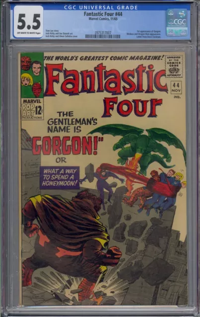 Fantastic Four #44 Cgc 5.5 1St Gorgon Medusa Dragon Man Jack Kirby
