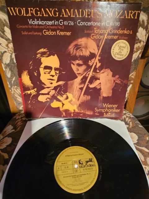 Gidon Kremer Tatjana Grindenko Vienna Sy. Mozart ViolinCon No. 3  Eurodisc ED1