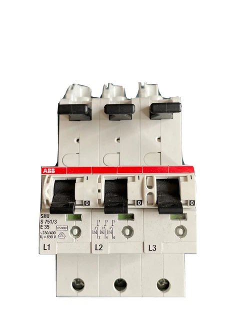 ABB S751/3-E35 HAUPT-SICHERUNGSAUTOMAT SHU, 3-polig, 35A, Typ E ...
