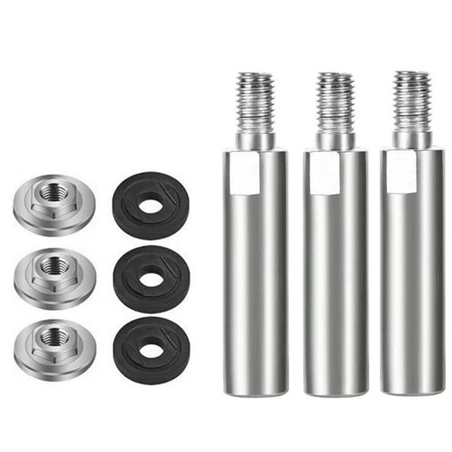 Kit 3 Tiges D'extension M14 Pour Meuleuse D'angle - Longueurs 75mm, 100mm, 140mm - Alliage Aluminium, Pour Travaux Difficiles D'accès