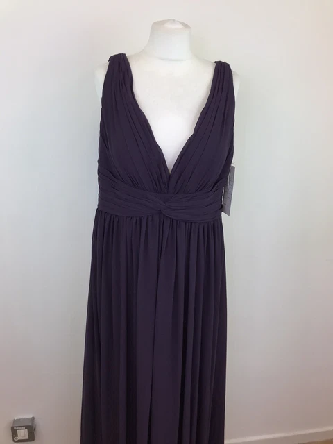 Splendido abito viola Veromia Occasions taglia 16 chiffon nuovo primavera/estate A16