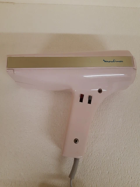 Sèche cheveux vintage MOULINEX rose, très bon état