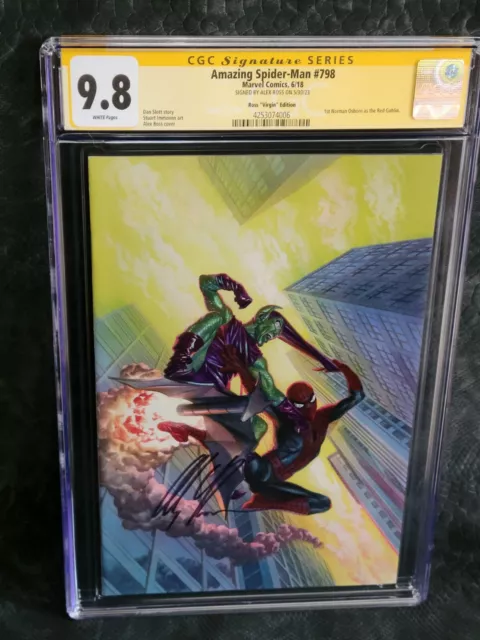 Amazing Spider-Man #798 CGC SS 9.8 Signed Alex Ross 1:100 Virgin. AWESOME COVER!