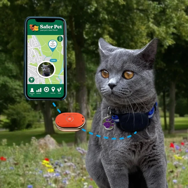 Safer Pet Waterproof Cat Bluetooth GPS Locator Tracker Tracking Anti-Lost Finder