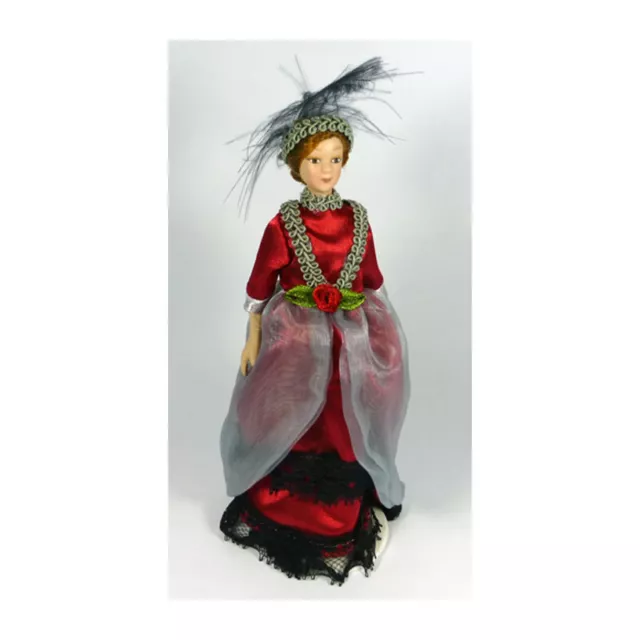 Creal 26192 Puppe "Lady in Red" 1:12 für Puppenhaus NEU!#