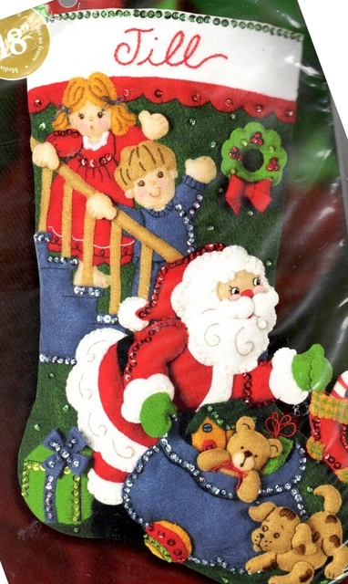 Hazlo tú mismo Bucilla No Peeking Santa Nochebuena Juguetes Fieltro Kit 85268