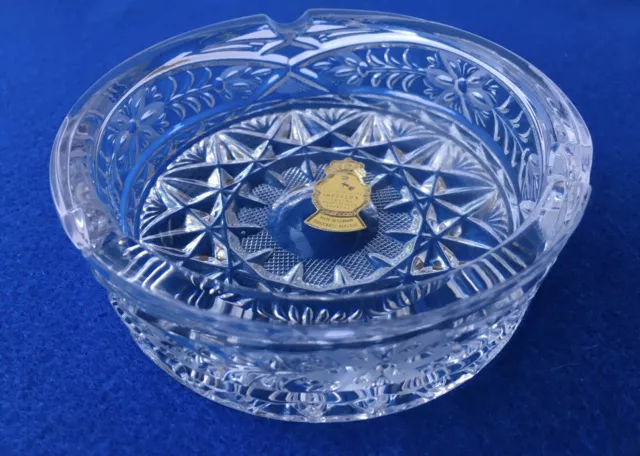 New Imperlux Vintage Ashtray Hand Cut Lead Crystal Classic Elegance & Design