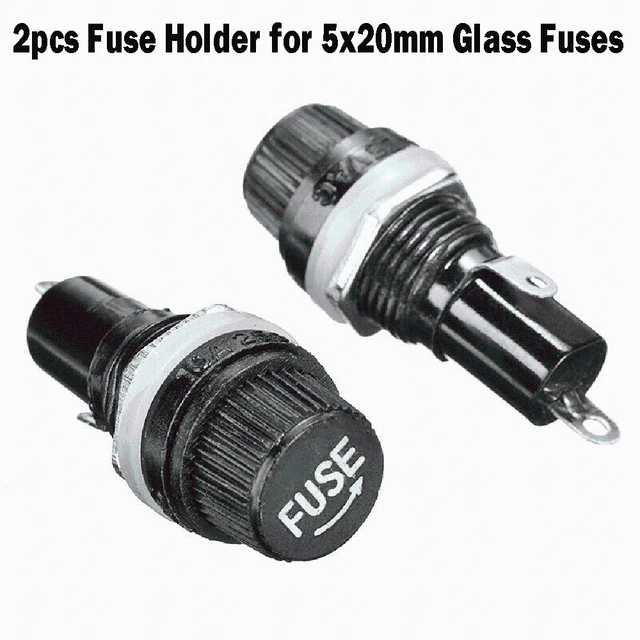 Support de fusible fiable 2 pièces pour fusibles en verre 5 x 20 mm/6 * 30 mm i