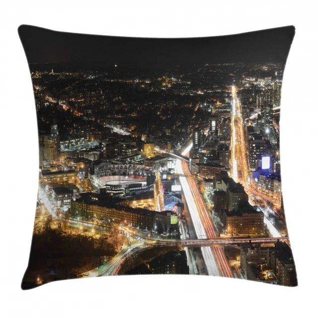 Kissenbezug Dekokissen für Sofa Fenway Park Skyline bei Nacht Stadt