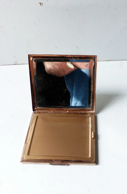 Ancien Poudrier Caprice Vintage – Miroir De Maquillage Doré, Made In France, Format Compact Et Rétro