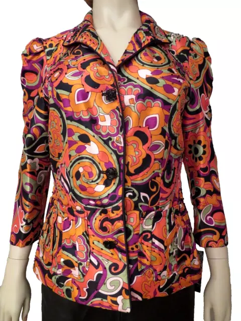 Victor Costa Women's Size 6 S M Mandala Paisley Jacket Blazer Coat NWT Vintage