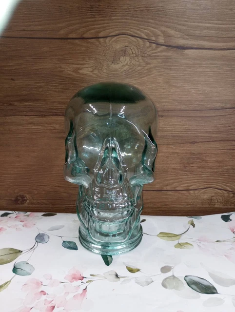 Glass Skull Clear, Life Size Mannequin Skeleton Head,for Decor, Hats, Wigs