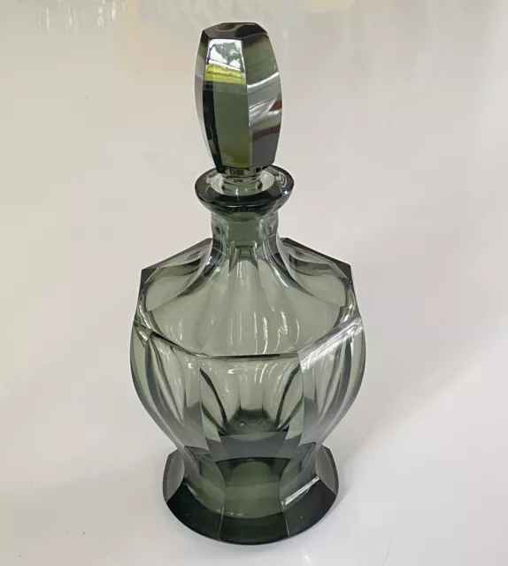 Art Deco Moser Kristallglas Karaffe Rauchglas Kunstglas nicht Signiert 3