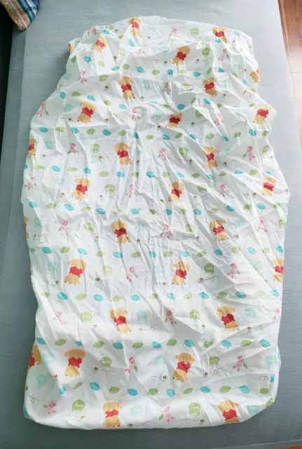 Disney Baby Winnie The Pooh Fitted Crib Toddler Bed Sheet Pink Piglet Hunny Bee