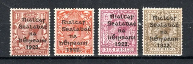 Ireland 1922 GB Provisional Government opt values to 6d  SG 11, 13, 14, 15 MLH