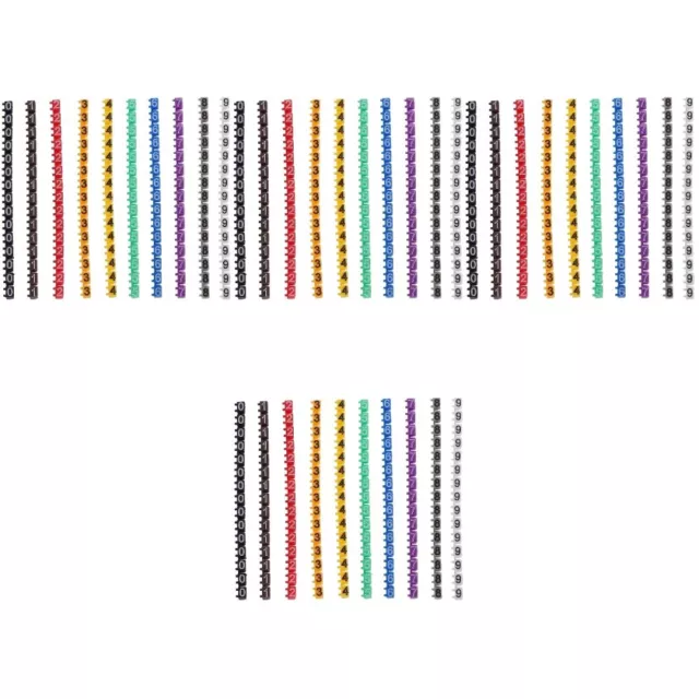 600 pcs Colorful Cable Marker 0-9 Coded Number Labels Colorful Identification