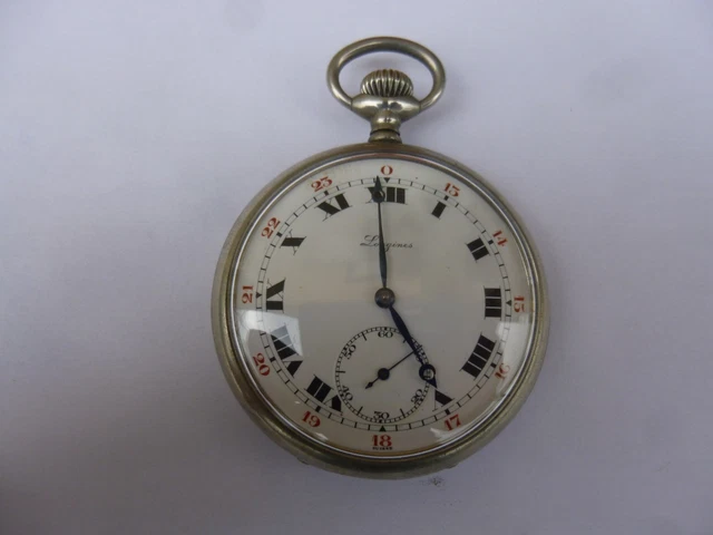 Montre De Poche Chronomètre REC Mécanique - Argenté, Fonctionne, Occasion