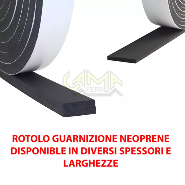 Guarnizione Gomma Adesiva Nera per Porte Blindate Nastro Neoprene Mousse Espansa