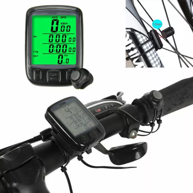 Fahrradcomputer Tachometer Digital LCD Funk Fahrrad Kilometerzähler Wasserdicht 3