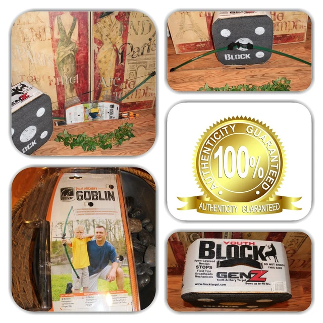 NICE BEAR ARCHERY Goblin Bow & Arrows/ GenZ Archery Target Block! (Lot