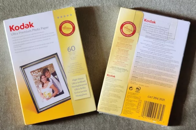 2x Kodak Ultra Premium Photo Paper 4x6 In. 2 Boxes. Total Of 120 Sheets. Sealed