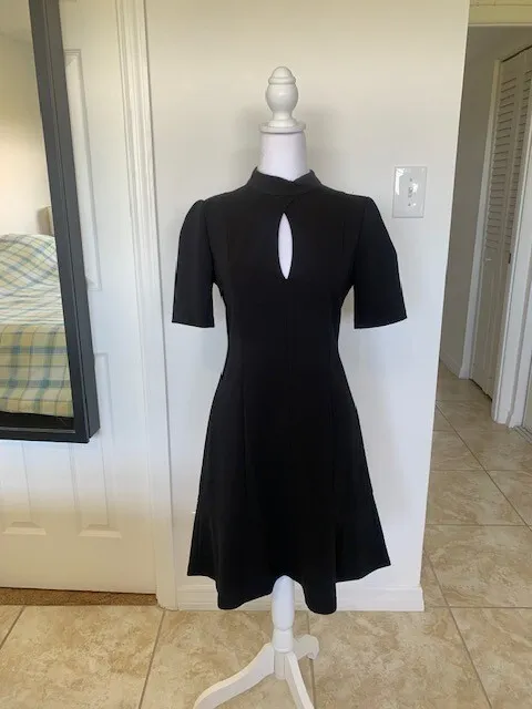 New Without tag Black Donna Morgan Collared Sleeve Dress Size 6