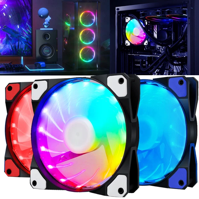 COMPUTER CASE FAN 120mm 4 Pin 3 Pin RGB LED CPU PC Air Cooling