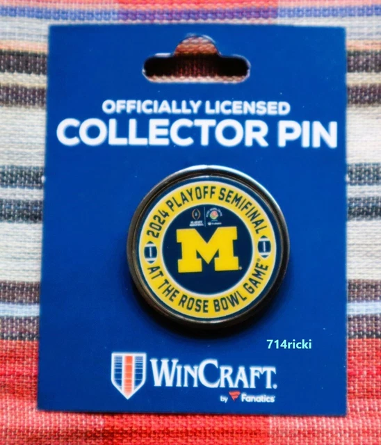 OFFICIAL 2024 ROSE Bowl Game Collector Lapel Pin Michigan Wolverines