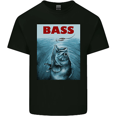 BASS FISHING parodia Fuuny Pescatore Cotone da Uomo T-Shirt Tee Top