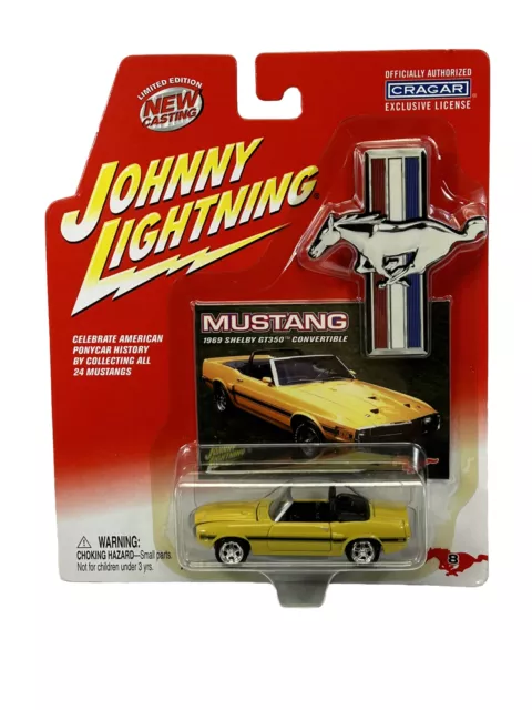 Johnny Lightning 69 1969 Ford Mustang Shelby GT350 Convertible Pony car Yellow!