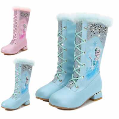 UK Frozen2 stivali alti in pile per bambini ELSA principessa cosplay festa peluche