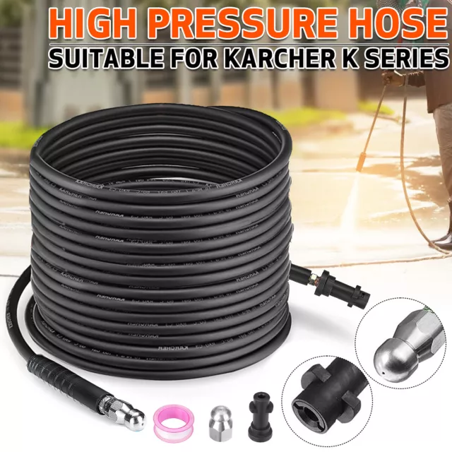 20m 5800psi High Pressure Washer Hose Drain Sewer Water Clean Pipe Clearer 14MM