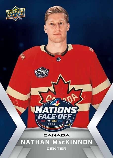 2025 UPPER DECK 4 Nations FaceOff Nathan MacKinnon Blue Parallel