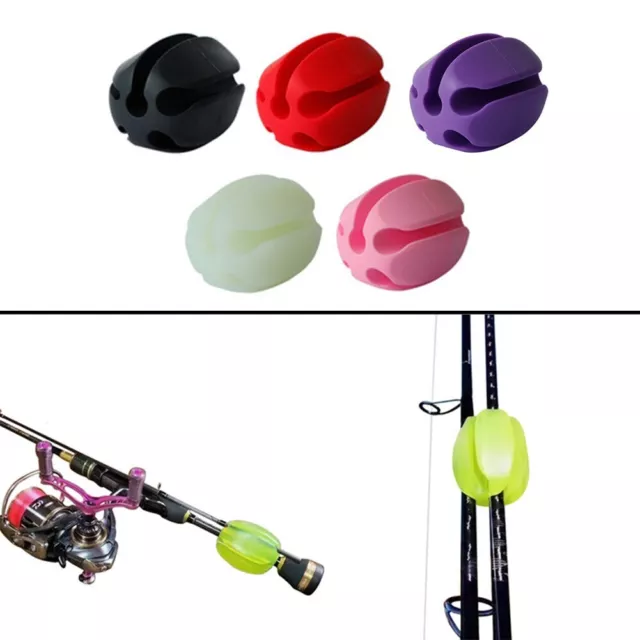 Friction Free Reusable Fishing Pole Fastener Elastic Rubber Tie Holder