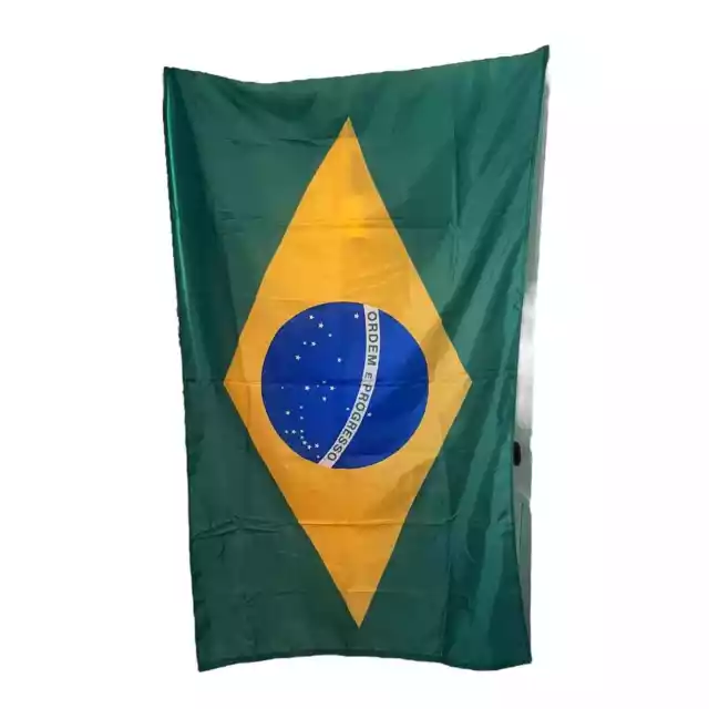 Brazil Nylon Flag Indoor/Outdoor Sturdy Well Made USA 37” x 60” 94cm x 152cm