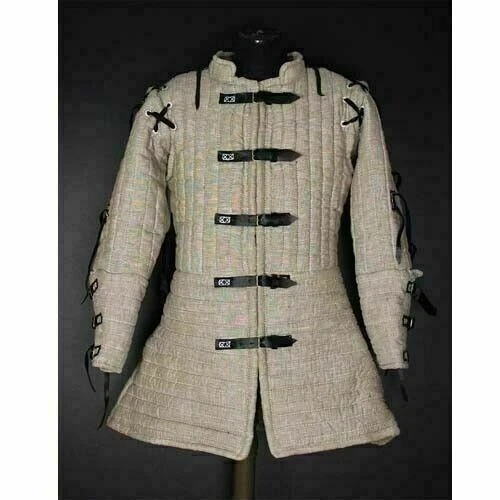 Halloween Gift Medieval Thick Padded White Gambeson Play Movies Custome Sca